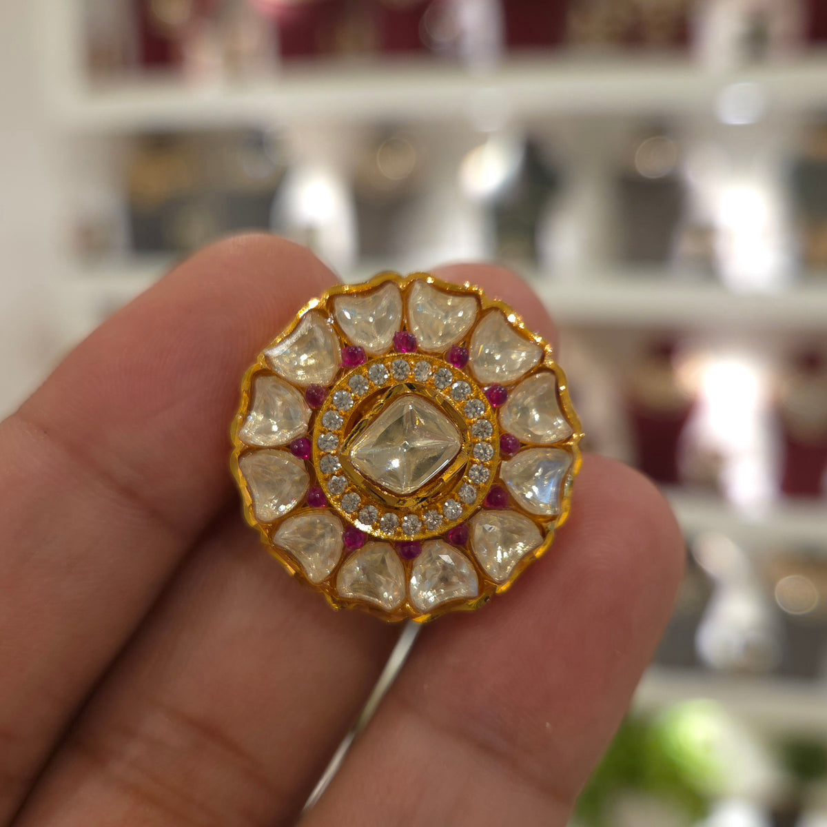 Manu moissanite polki ring