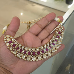 Nihar moissanite polki set