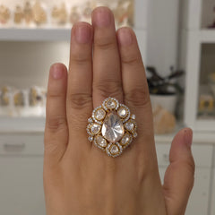 Mani moissanite polki ring