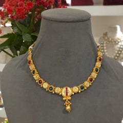 Yashvi antique gold necklace set