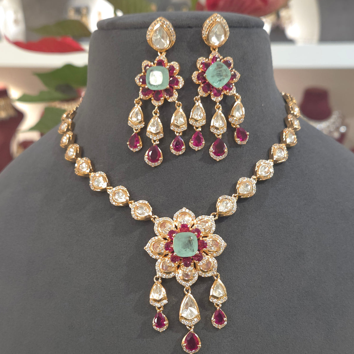 Aroma polki necklace set