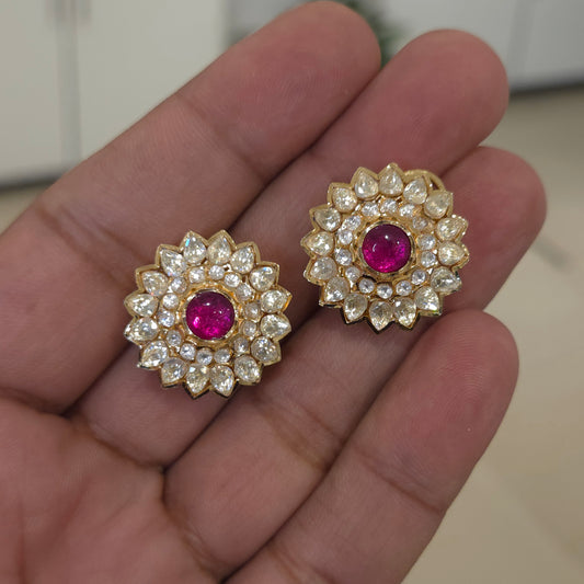 Sapna moissanite polki studs