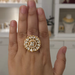 Manu moissanite polki ring