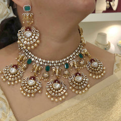 Shree gane moissanite polki set