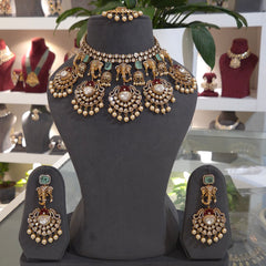 Shree gane moissanite polki set