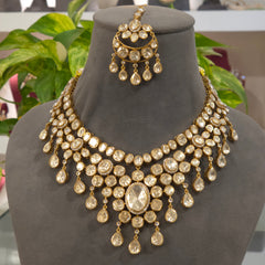 Lavanya Moissanite polki neckline set