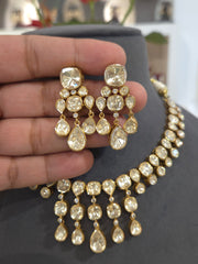 Ruchi moissanite polki necklace set