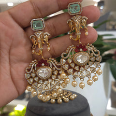 Shree gane moissanite polki set