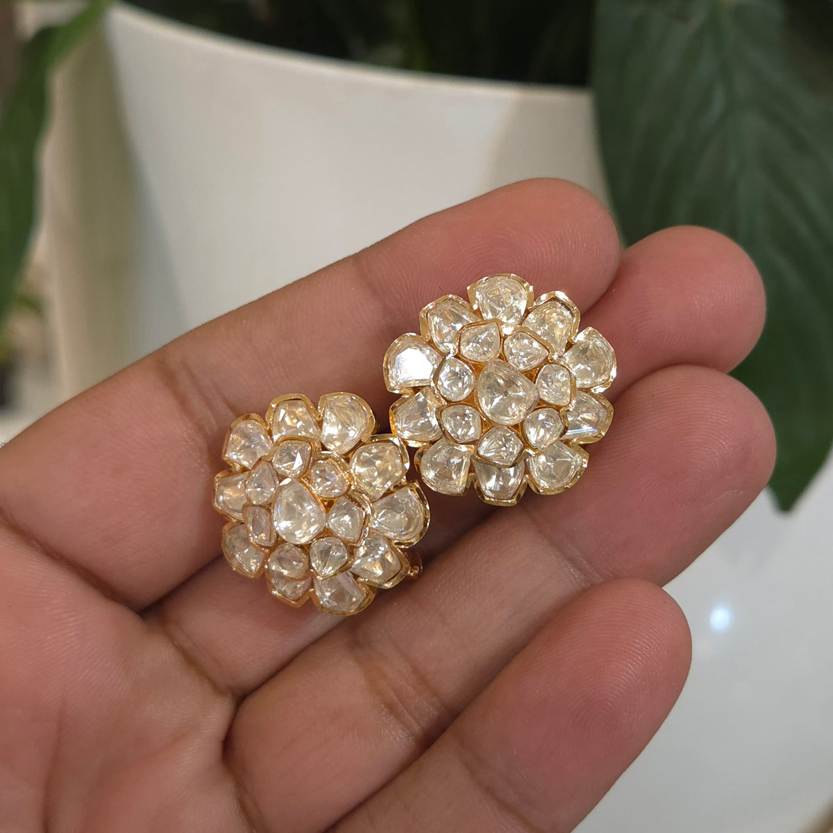 Smitha moissanite polki studs