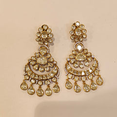 Madhuri moissanite chaandbali earrings