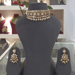 Shazia moissanite polki necklace set