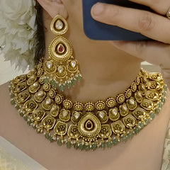 Jhanvi antique golden set
