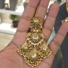 Vijaya antique gold polished set