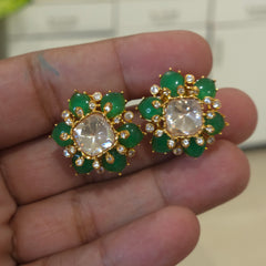Dilshaan moissanite polki and doublets studs