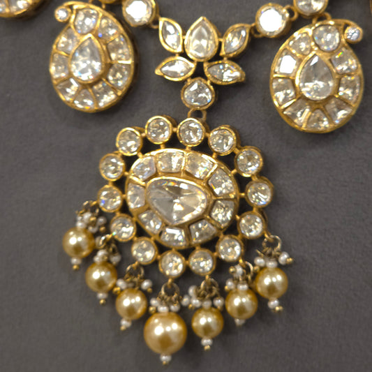 Meena moissanite polki set