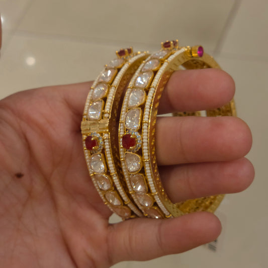 Azma moissanite polki bangles