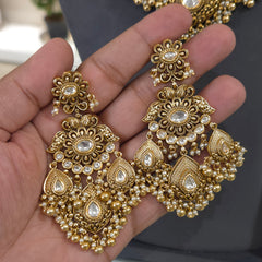 Vijaya antique gold polished set
