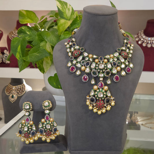 Aarohi Navratan necklace set