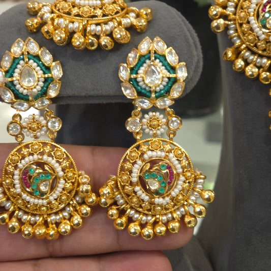 Mehnaz heritage moissanite polki set