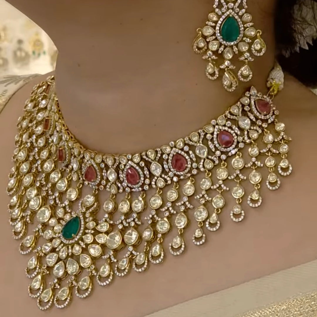 Mehak moissanite polki set .