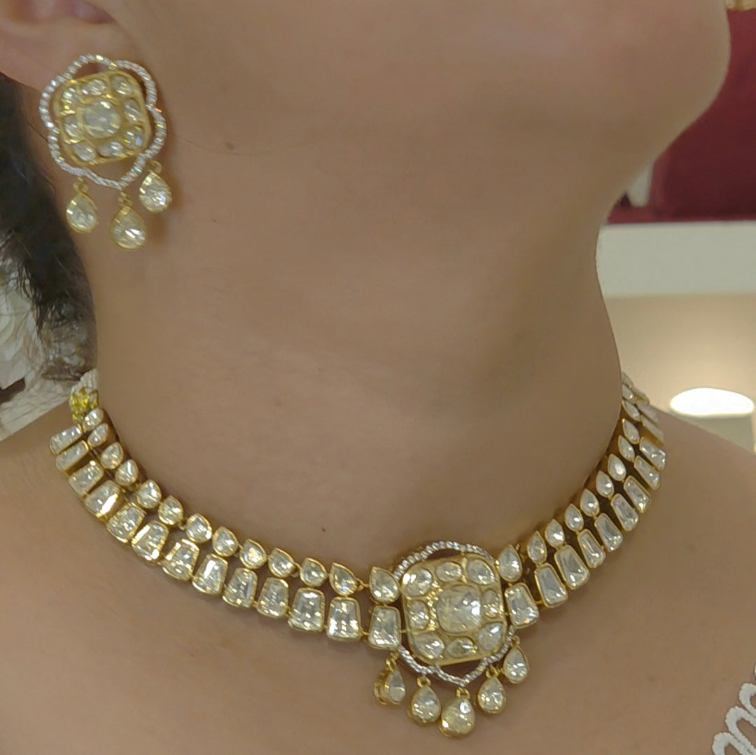 Siddhi moissanite polki set