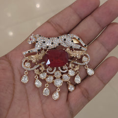 Cheetah polki brooch