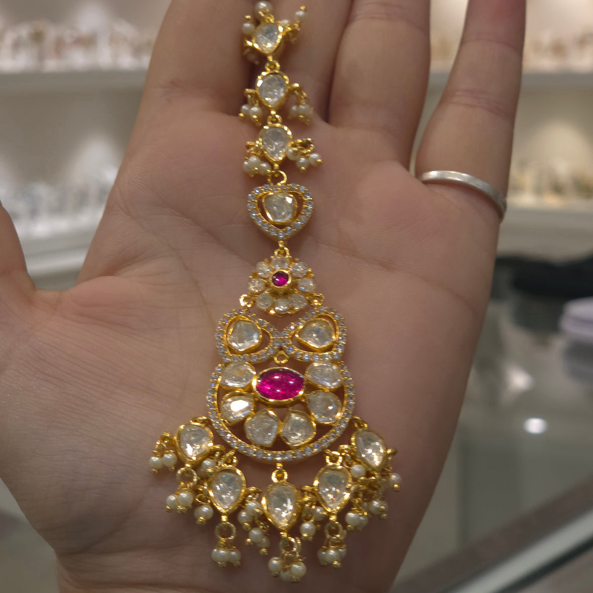 Priyanka Moissanite polki Tikka