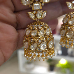 Zarina moissanite polki jhumka