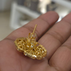 Reva screw back moissanite polki studs
