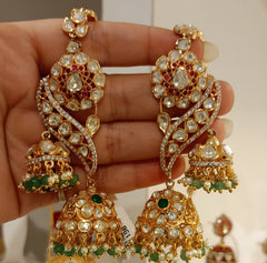 Gunjan moissanite polki jhumka