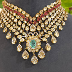 Anuvanshika Mossanite Polki bridal set