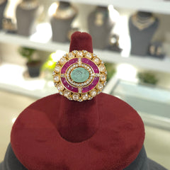 Megha moissanite polki ring