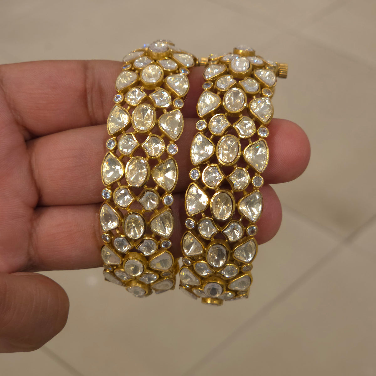 Aavni moissanite polki bangles