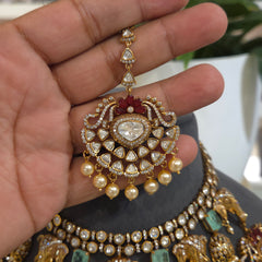 Shree gane moissanite polki set