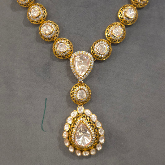 Veena moissanite polki set