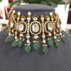 Padma handsetted moissanite polki choker