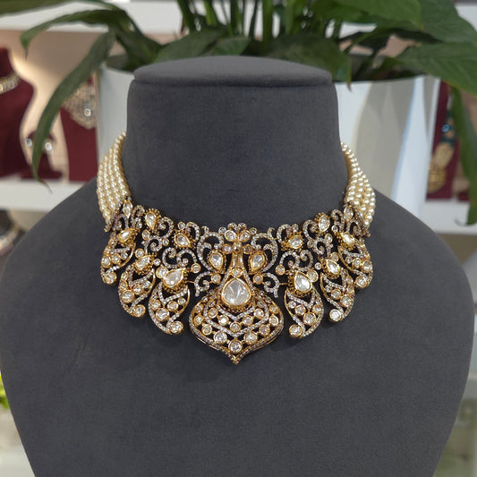 Vibha moissanite polki choker set