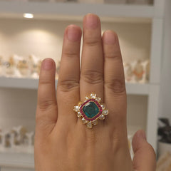 Hemanshi moissanite polki ring