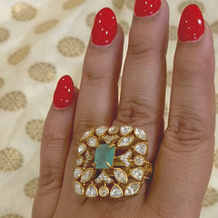 Vidhi moissanite polki ring