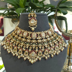 Lotus bridal necklace set