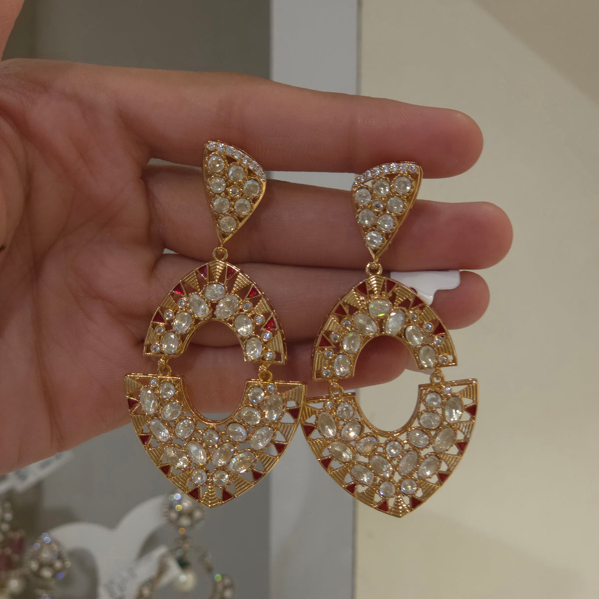Rama polki earrings