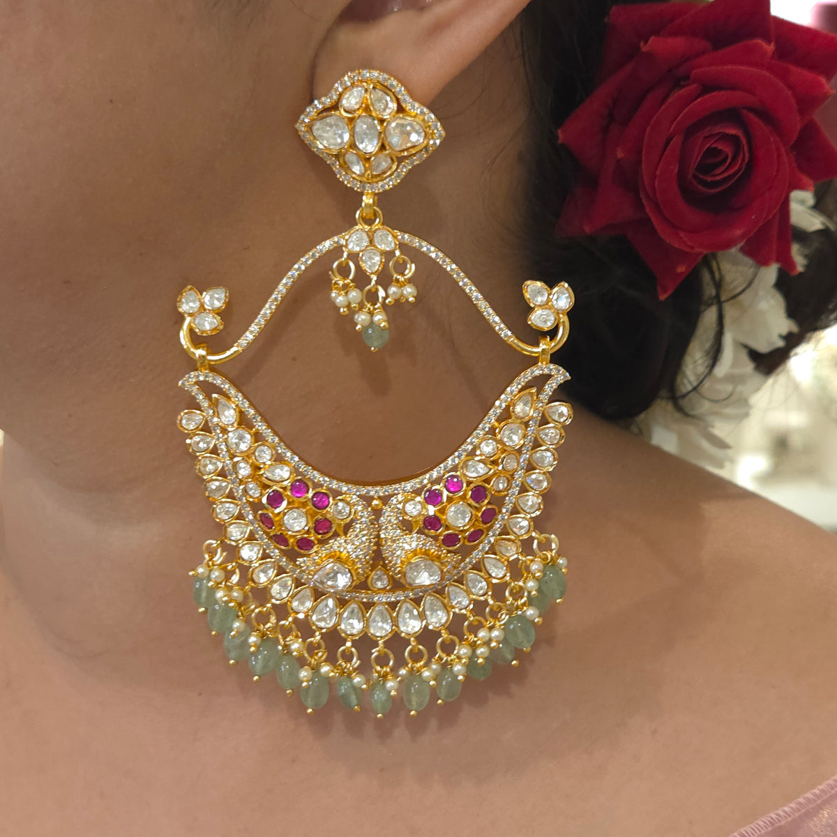Pratakshi moissanite polki chaandbali
