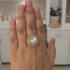 Ashmi moissanite polki ring