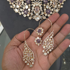 Sairah silver foil polki set