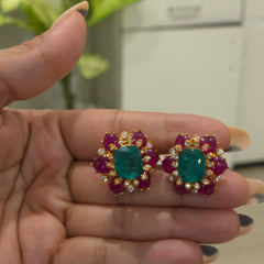 Dilshaan moissanite polki and doublets studs