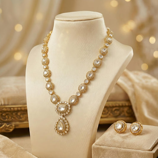 Veena moissanite polki set