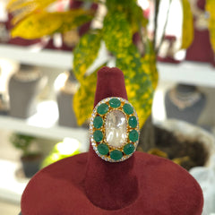 Gili moissanite polki ring