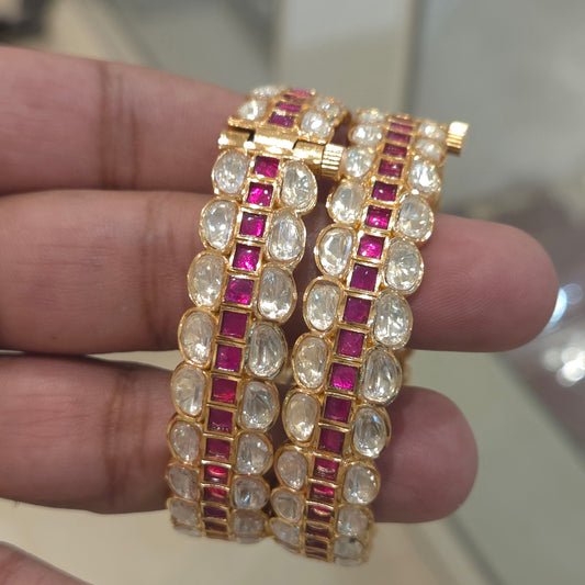 Raavi moissanite polki bangles