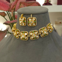 Mahima moissanite polki choker set