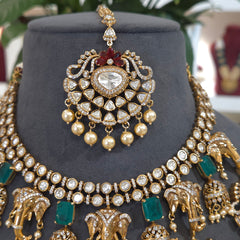 Shree gane moissanite polki set